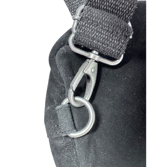 Free People Hudson Sling Bag Black Suede Crossbody Backpack One Size - Picture 8 of 9